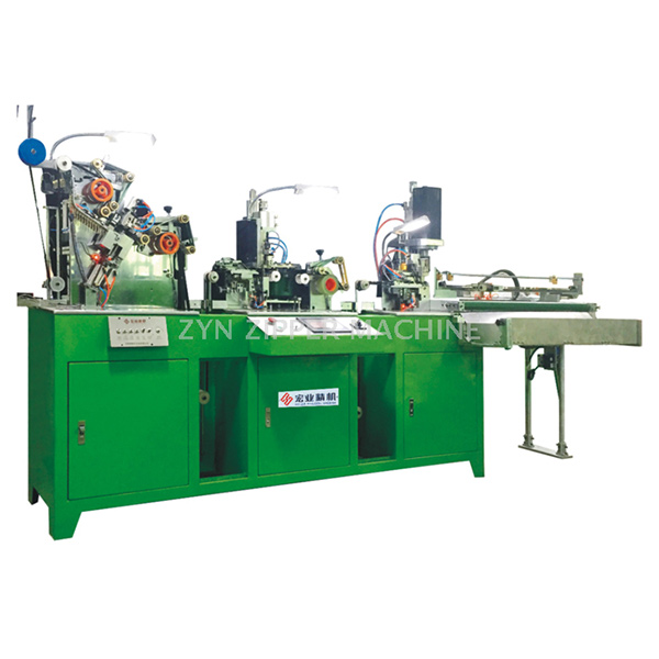 HY-880J 全自動金屬拉鏈三段工序連體機（穿頭、上止、切斷）